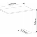 Ver imagem 4 de Escrivaninha Mesa Escritório Reta Office Elegance 90cm Níquel Cinza