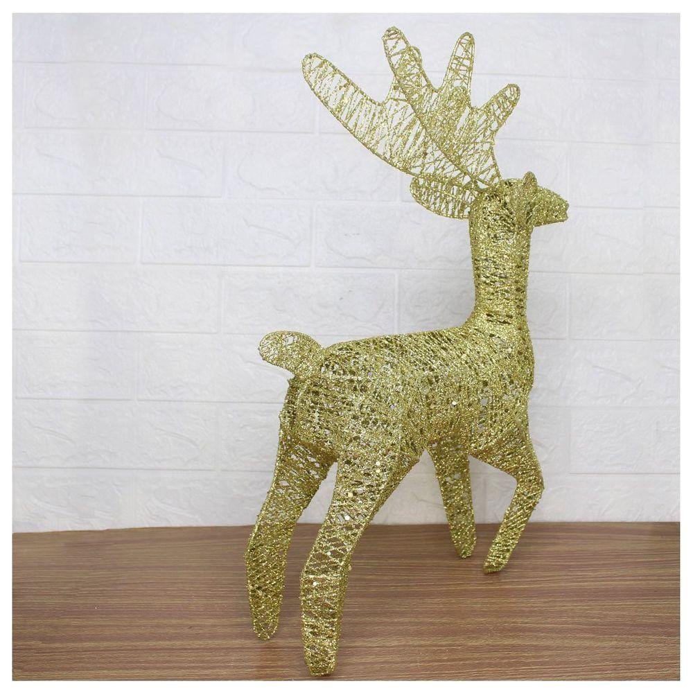 Boneco Natal Rena Natalina em Arame Glitter 50cm - 2