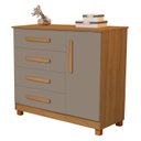 Ver imagem 2 de Cômoda Sapateira 4 Gavetas Grécia Nature / Cinza