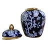Vaso Decorativo Porcelana Azul Marinho Branco Dourado 29x19 - 3