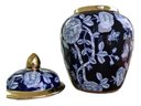 Ver imagem 3 de Vaso Decorativo Porcelana Azul Marinho Branco Dourado 29x19