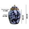 Vaso Decorativo Porcelana Azul Marinho Branco Dourado 29x19 - 6