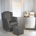 Ver imagem 2 de Puff e Poltrona Amamentação Balanço Quarto Baby Suede Grafite - Incasa Decor