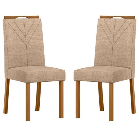 Cadeira para Mesa de Jantar Anitta Kit 2 Peças Ype Linho Areia – New Ceval