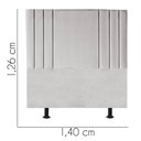 Ver imagem 2 de Cabeceira Estofada Casal Grécia 140cm Suede Cinza Claro