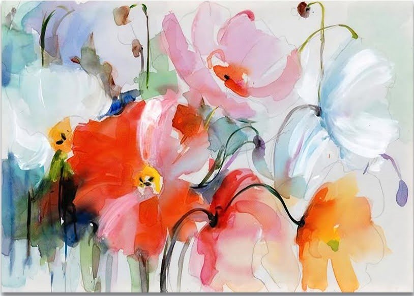 Quadro Decorativo Floral Contemporâneo, Tela em Canvas, ideal para  Sala, Quarto e Hall (100X70 CM)