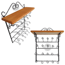 Ver imagem 1 de kit 2 suporte porta copos cozinha ferro madeira artesanato mineiro