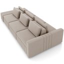 Ver imagem 6 de Sofá Ilha com Puff para Sala Living 365cm Amber M03 Veludo Bege - Lyam Decor