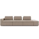 Ver imagem 3 de Sofá Ilha com Puff para Sala Living 365cm Amber M03 Veludo Bege - Lyam Decor