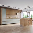 Ver imagem 1 de Cozinha Completa Rainha Gourmet 12 Portas 12 Gavetas com Ilha Ripado 100% Mdf Nature/verde - Nesher