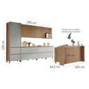 Ver imagem 4 de Cozinha Completa Rainha Gourmet 12 Portas 12 Gavetas com Ilha Ripado 100% Mdf Nature/verde - Nesher