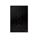 Ver imagem 2 de Interruptor Touch Glass 2 Botões Wifi + Tomada Preto Lumenx 4x2