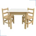 Ver imagem 2 de Conjunto Mesa Infantil De Madeira Resistente com 2 Cadeiras De Madeira