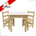 Ver imagem 7 de Conjunto Mesa Infantil De Madeira Resistente com 2 Cadeiras De Madeira