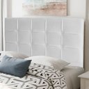 Ver imagem 4 de Cabeceira Estofada Box Casal Fiorella 140cm Corino Branco
