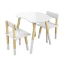 Ver imagem 3 de Conjunto Mesa Infantil Orgânica 60cm com 2 Cadeiras Branco - Rede Móveis
