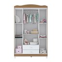 Ver imagem 3 de Conjunto de Guarda Roupa e Cômoda Infantil Natura 4 Portas 3 Gavetas MDP-MDF Branco Almendra Casah