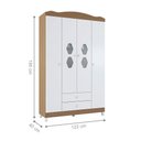 Ver imagem 5 de Conjunto de Guarda Roupa e Cômoda Infantil Natura 4 Portas 3 Gavetas MDP-MDF Branco Almendra Casah