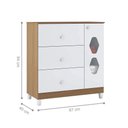 Ver imagem 2 de Conjunto de Guarda Roupa e Cômoda Infantil Natura 4 Portas 3 Gavetas MDP-MDF Branco Almendra Casah