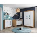 Ver imagem 4 de Conjunto de Guarda Roupa e Cômoda Infantil Natura 4 Portas 3 Gavetas MDP-MDF Branco Almendra Casah