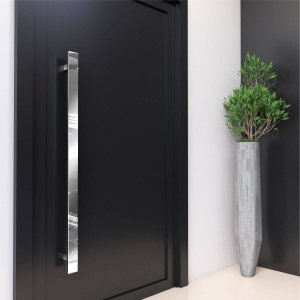 Puxador para Portas Grego Metal Inox Alto Brilho 40cm Eros