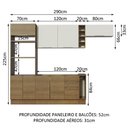 Ver imagem 6 de Armário de Cozinha Completa 290cm Rustic/Rustic/Branco Stella Madesa 02