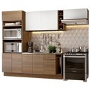 Ver imagem 1 de Armário de Cozinha Completa 290cm Rustic/Rustic/Branco Stella Madesa 02
