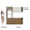 Ver imagem 3 de Armário de Cozinha Completa 290cm Rustic/Rustic/Branco Stella Madesa 02