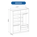 Ver imagem 3 de Módulo de Guarda Roupa 2 Portas 2 Gavetas Angelin e Blanc Elegance Bege