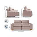 Ver imagem 3 de Sofá Alabama 3 Lugares Retrátil Reclinável 1,95m Mola Bonnel em Veludo Yescasa