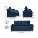 Ver imagem 3 de Sofá Alabama 3 Lugares Retrátil Reclinável 1,95M Mola Bonnel em Veludo Yescasa