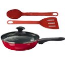 Ver imagem 1 de Frigideira Vermelho Antiaderente Cerâmica Talher 03 CB 24cm