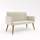 Ver imagem 1 de Sofá Namoradeira 2 Lugares - Balaqui Decor Cor:bege