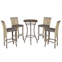 Ver imagem 1 de Mesa Bistro e 4 Banquetas Roma Marrom Corda Náutica 11 Trama Original