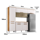 Ver imagem 7 de Armário Cozinha Girassol 7 Portas 2gav Pés Reguláveis Castanho/off White