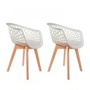 Ver imagem 1 de Kit 2 Cadeiras Para Mesa De Jantar Cozinha Sala Web Branca Wood Base Madeira