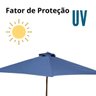 Ombrelone Guarda Sol Retrátil Central Madeira 2,70m Ventilação Piscina Praia Camping Azul Importway - 5
