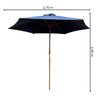 Ombrelone Guarda Sol Retrátil Central Madeira 2,70m Ventilação Piscina Praia Camping Azul Importway - 2