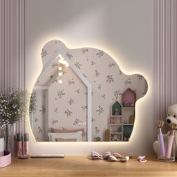 Espelho Led 3 Cores Infantil Dual Touch C/ Desembaçador Urso - 2