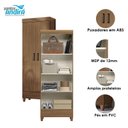 Ver imagem 7 de Guarda Roupa Solteiro 2 Portas de Correr Fit com Armário Multiuso Fit Jequetibá Aceitado- Santos And