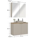 Ver imagem 3 de Conjunto de Banheiro 90cm x 145cm Nature Bege/Panna/Carvalho