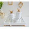 Kit Higiene Porcelana Bebê + Potes + Bandeja - Cavalo Dourado - 1