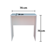 Mesa para estudo pequena 70x36cm - Branco Cor: Branco - 5