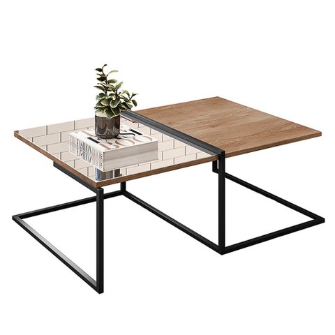 Mesa de Centro Decorativa Smart Estilo Industrial Demolição - Abmaza