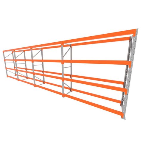 Mini Porta Pallet 200 Kg por Nivel Inicial +3 Continuação com 4 Niveis Laranja com sem Mdf