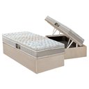 Ver imagem 1 de Cama Box Baú Solteiro: Colchão Molas Castor Pocket Class + Base Crc Suede Clean(88x188)