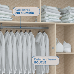 Guarda-Roupa Modulado com Ponte Casal 4 Portas 3 Gavetas Classic  - 5