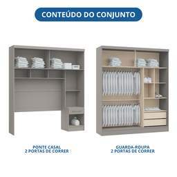 Guarda-Roupa Modulado com Ponte Casal 4 Portas 3 Gavetas Classic  - 8