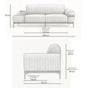 Ver imagem 4 de Sofá Molino 3 Lugares 180cm C/mesa Auxiliar Direito Pés Ouro.f Bouclé Terracota - Nexta Casa