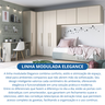 Guarda-Roupa Modulado Solteiro 8 Portas 2 Gavetas com Escrivaninha Elegance  - 9